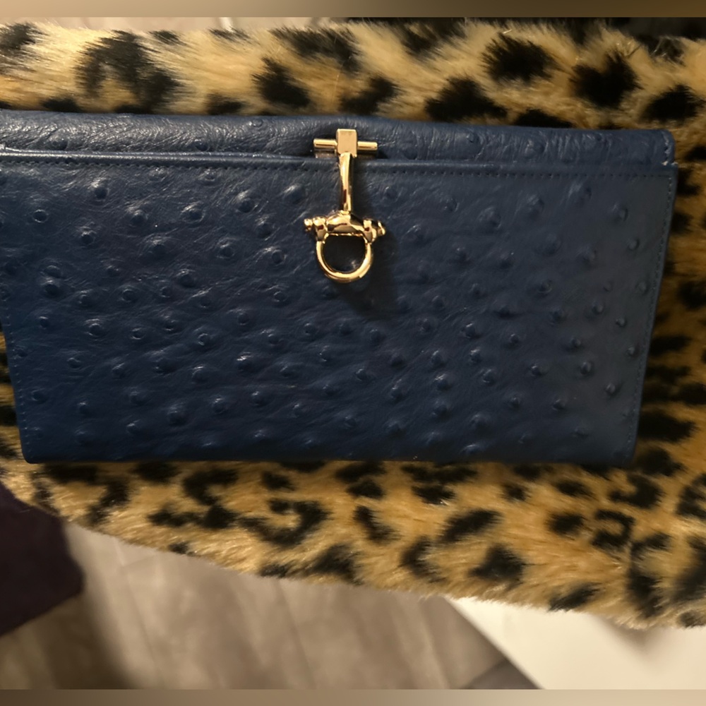 Vera Pelle Navy Blue Clutch